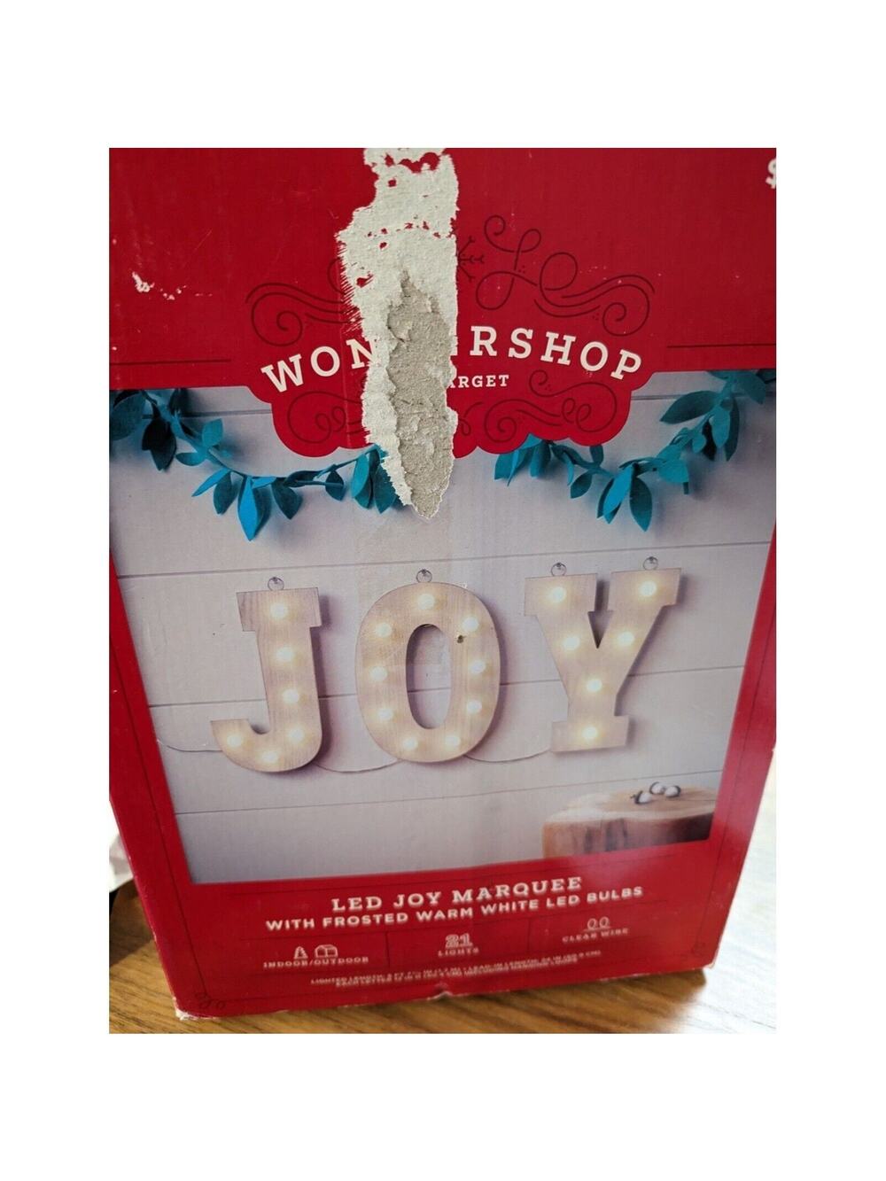 LED Joy Marquee With Frosted Warm Light LED Bulbs VTG Target,Tested And Works...
